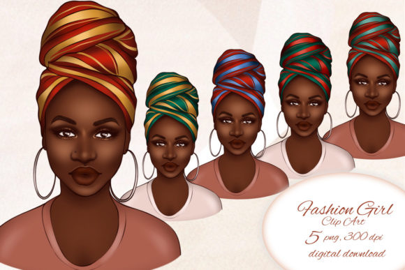 Black Girl Clipart: Fashion Afro Woman Designs