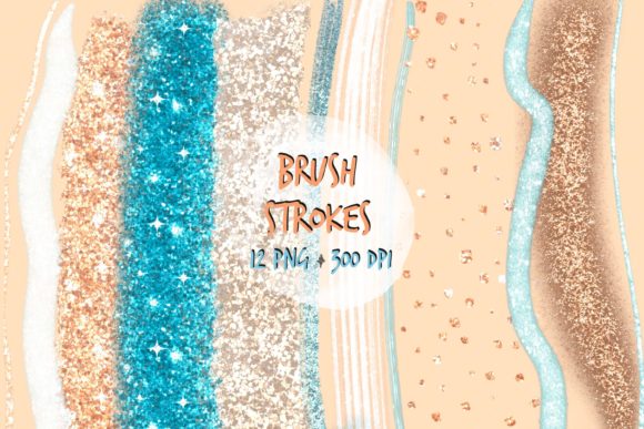 Blue Glitter Brush Strokes Clip Art: Elevating Digital Creativity with Premium Design Assets