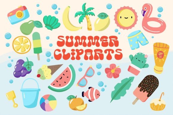 Charming Summer Clipart for Creative Projects