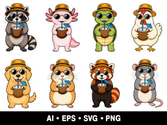 Cute Summer Animal SVG PNG Bundle: A Versatile Design Resource for Creative Projects