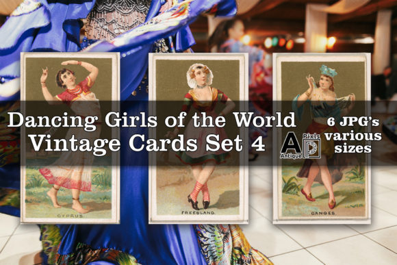 Dancing Women Vintage Trade Cards Set 4: A Practical Resource for Creative and Professional Projects