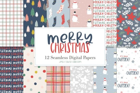 Digital Paper Pack Merry Christmas: A Versatile Design Resource for Creative Projects