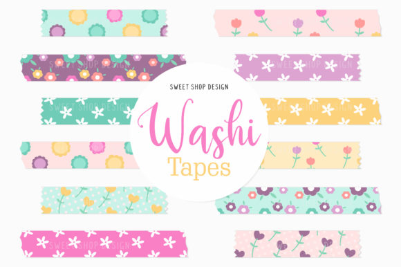 Digital Washi Tape for Spring Garden Designs