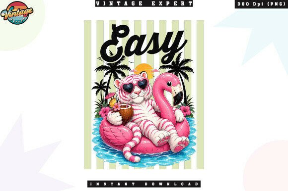 Discover the Vibrant World of Sassy Summer Tiger Flamingo PNG Designs