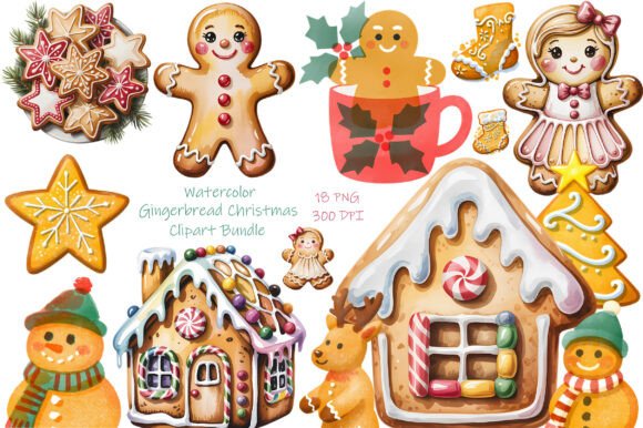 Enhancing Holiday Creativity with Watercolor Gingerbread Christmas Clipart
