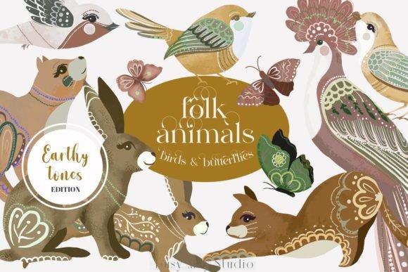 Exploring the Beauty and Utility of Folk Art Animals Birds Butterflies PNG in Modern Creative Projects