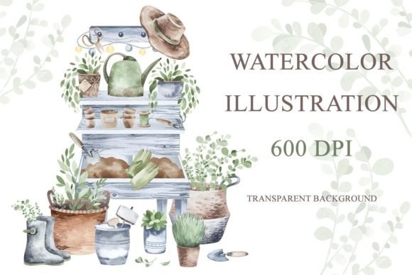 Gardening Watercolor Illustrations: A Unique Design Resource for Creative Projects
