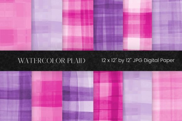 Pink and Purple Watercolor Plaid