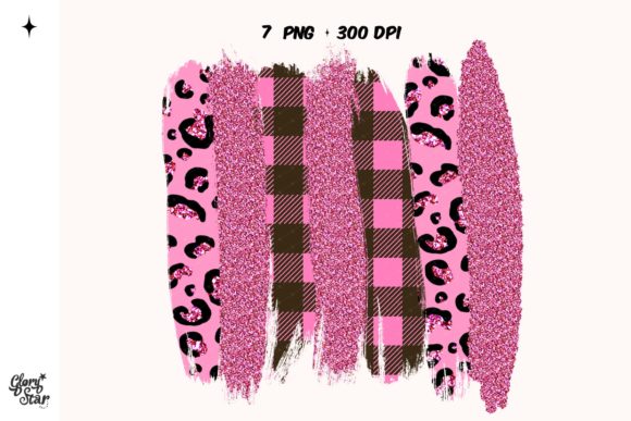 Pink Leopard Plaid Glitter Brush Strokes: Elevate Your DIY Designs with Sparkling Flair