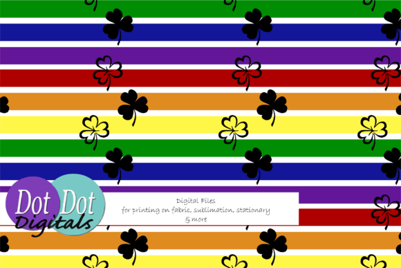 Rainbow Stripes W Black Shamrocks 1: A Strategic Design Asset for Creative and Business Applications