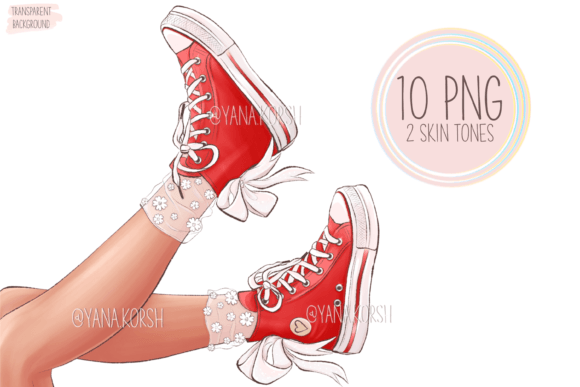 Stylish Sneakers Clipart and Shoe Fashion Designs for Creative Projects