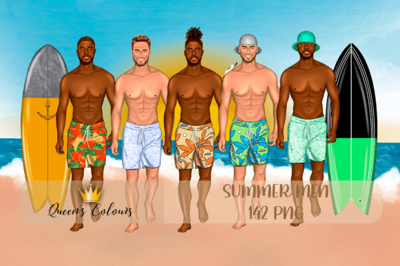 Summer Men, Fashion Clipart for Creative Projects